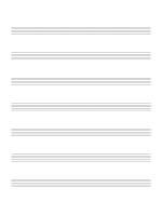 Blank sheet music with 7 medium staves per page